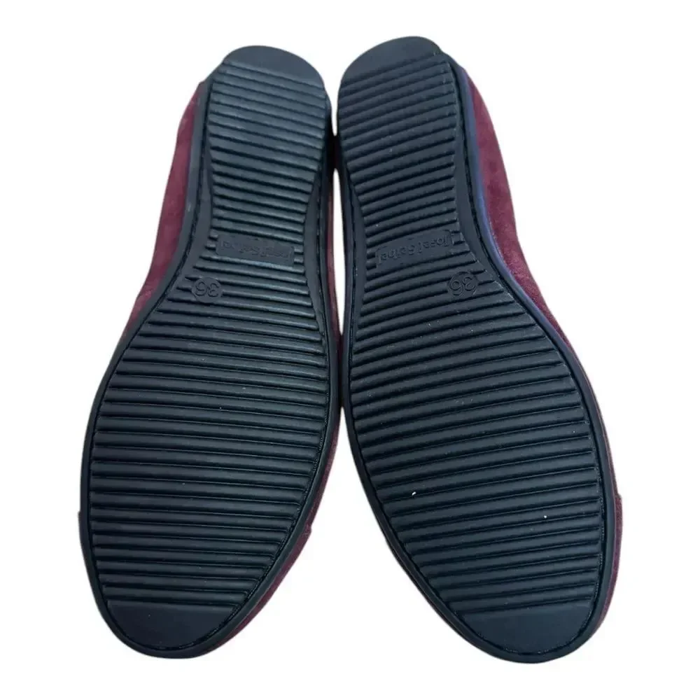 New Josef Seibel Pippa Women's Burgundy Suede Leather Cap Toe Ballet Flats 36
